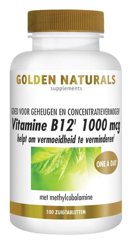 Vitamine B12 1000 mcg vegan van Golden Naturals (100 zuigtabletten)