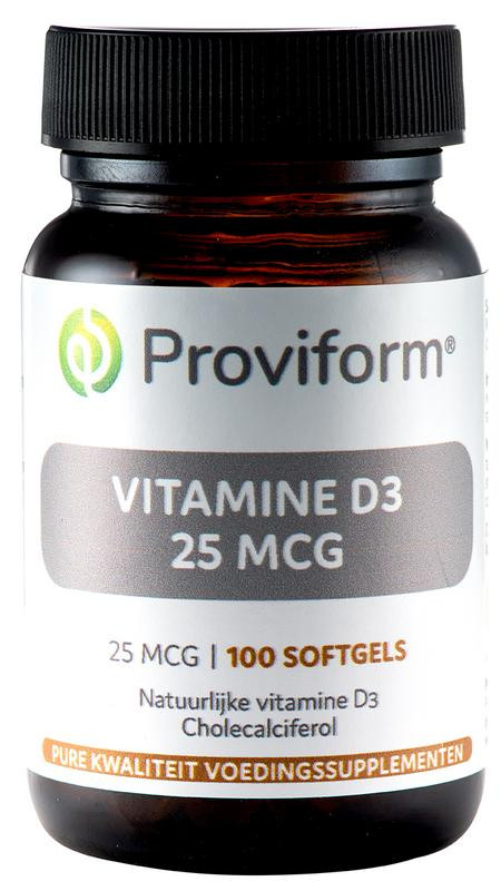Vitamine D3 25 mcg van Proviform : 100 softgels