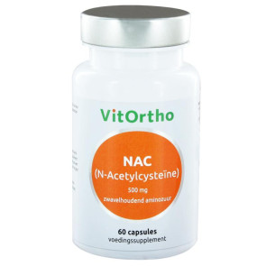 NAC N-Acetyl cysteine 500 mg van Vitortho : 60 capsules