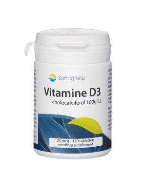 Vitamine D3 1000IU van Springfield : 120 tabletten