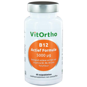 B12 actief formule 5000 mcg van Vitortho : 60 zuigtabletten