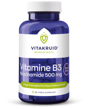 Vitamine B3 Niacinamide 500 mg van Vitakruid : 90 vcaps