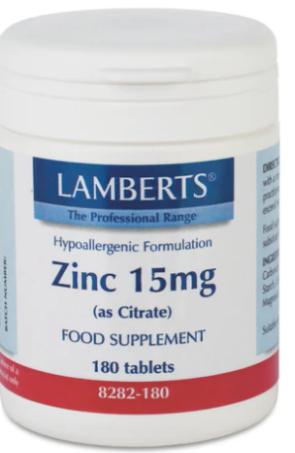 Zink (zinc) citraat 15 mg van Lamberts : 180 tabletten