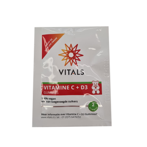 Vitamine C + D3 Gummies probeerverpakking van Vitals : 1 probeerverpakking