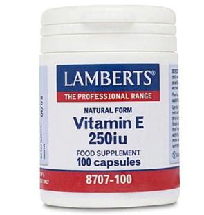 Vitamine E 250IE natuurlijk van Lamberts : 100 vcaps