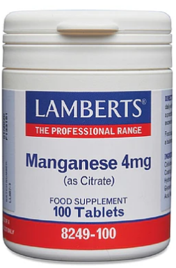 Mangaan (manganese) 4 mg van Lamberts : 100 tabletten