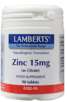 Zink (zinc) citraat 15 mg van Lamberts : 90 tabletten