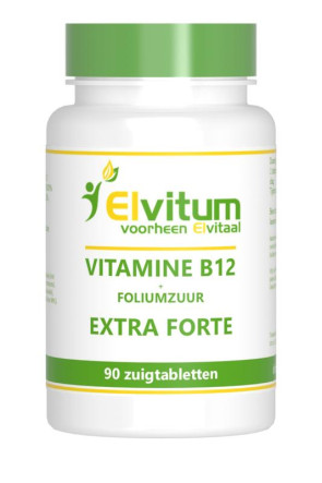 Vitamine B12 extra forte + foliumzuur van Elvitaal : 90 zuigtabletten