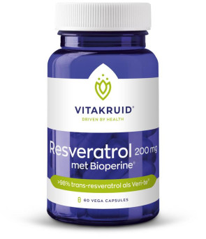 Resveratrol 200 mg met bioperine van Vitakruid : 60 vcaps
