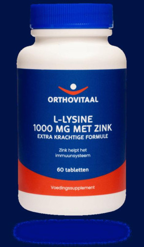 L-Lysine 1000mg met zink van Orthovitaal : 60 tabletten