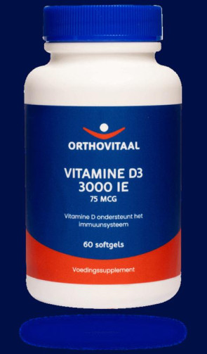 Vitamine D3 3000IE van Orthovitaal : 60 softgels