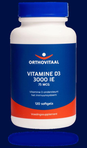 Vitamine D3 3000IE van Orthovitaal : 120 softgels