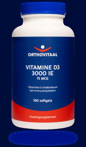 Vitamine D3 3000IE van Orthovitaal : 180 softgels