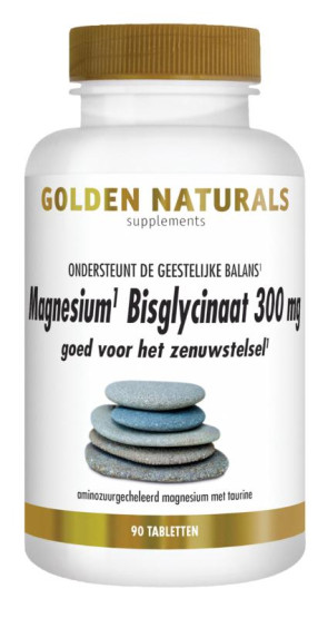 Magnesium bisglycinaat 300 mg van Golden Naturals (90 tabletten)