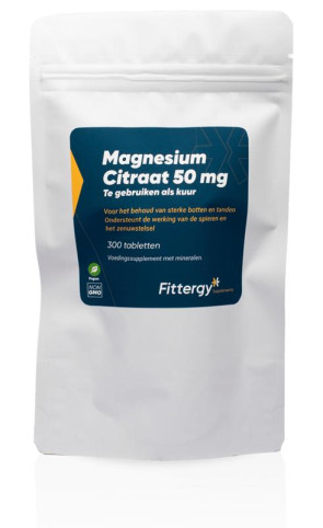 Magnesiumcitraat kuur 50 mg van Fittergy (300 tabletten)