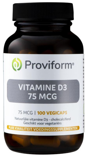 Vitamine D3 75 mcg van Proviform : 100 vcaps