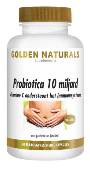 Probiotica plus 10 miljard van Golden Naturals (60 vcaps)