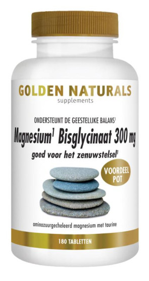 Magnesium bisglycinaat 300 mg van Golden Naturals (180 tabletten)