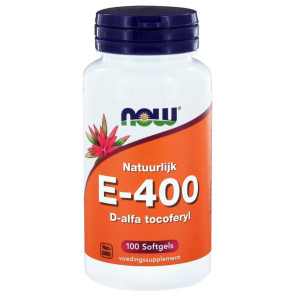 Vitamine E-400 d-alfa tocoferyl van NOW : 100 softgels