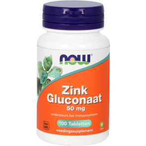 Zink gluconaat 50 mg van NOW : 100 tabletten