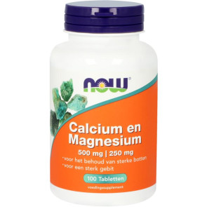 Calcium magnesium 500/250 mg van NOW : 100 tabletten