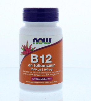 Vitamine B12 1000 mcg van NOW : 100 kauwtabletten