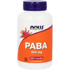 PABA 500 mg van NOW : 100 capsules