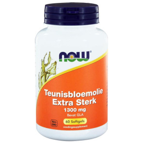Teunisbloemolie extra sterk 1300 mg van NOW : 60 softgels