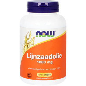 Lijnzaad olie 1000 mg van NOW : 100 softgels
