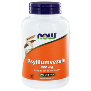 Psylliumvezels 500 mg van NOW : 200 capsules