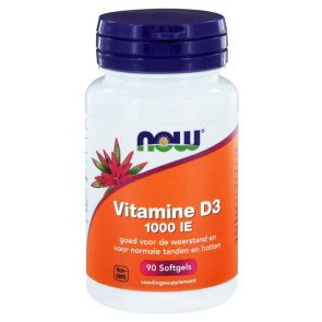 Vitamine D3 1000IE van NOW : 90 softgels