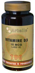 Vitamine D3 15 mcg van Artelle (100 capsules)