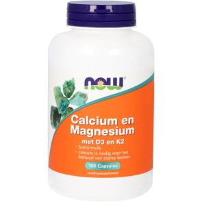 Calcium & magnesium DK van NOW : 180 capsules