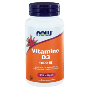 Vitamine D3 1000IE van NOW : 360 softgels