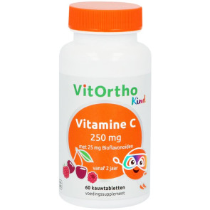 Vitamine C 250 mg met 25 mg bioflavonoiden (kind) van Vitortho : 60 kauwtabletten 