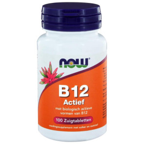 Vitamine B12 actief van NOW : 100 zuigtabletten