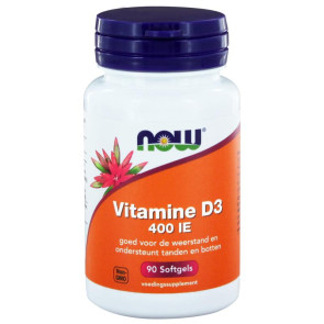 Vitamine D3 400IE van NOW : 90 softgels