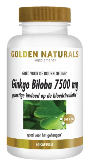 Ginkgo biloba 7500 mg van Golden Naturals (60 capsules)