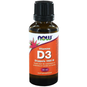 Vitamine D3 druppels 1000IE van NOW : 30 ml