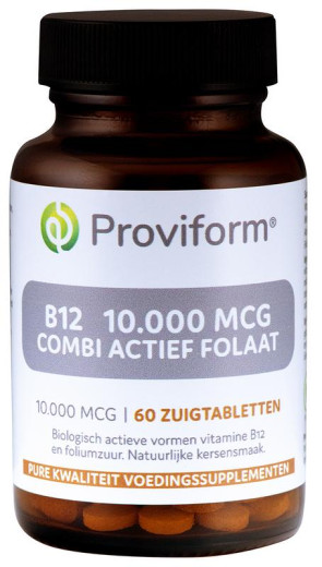 Vitamine B12 10.000 mcg combi actief folaat van Proviform : 60 zuigtabletten