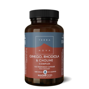 Ginkgo, rhodiola & choline complex van Terranova (100Vcaps)