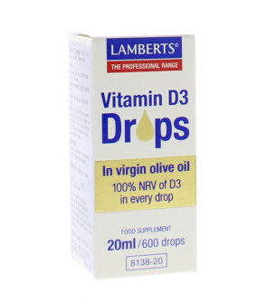 Vitamine D3 druppels van Lamberts : 20 ml