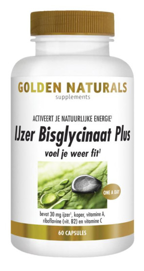 IJzer bisglycinaat plus van Golden Naturals (60 vcaps)