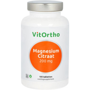 Magnesium citraat 200 mg van Vitortho : 100 tabletten