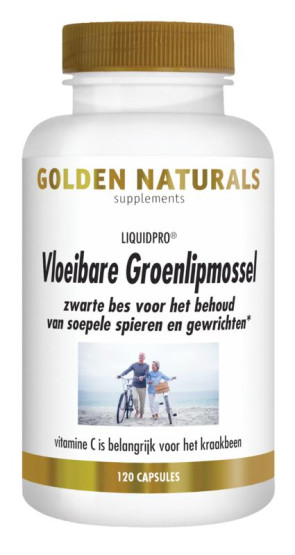 Vloeibare groenlipmossel gold van Golden Naturals (120 softgels)