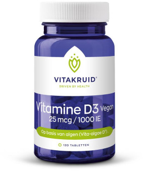 Vitamine D3 Vegan 25 mcg / 1000 IE van Vitakruid : 120 tabletten