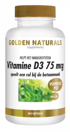 Vitamine D3 75 mcg van Golden Naturals (360 softgels)
