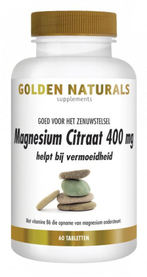 Magnesium citraat 400 mg van Golden Naturals (60 tabletten)
