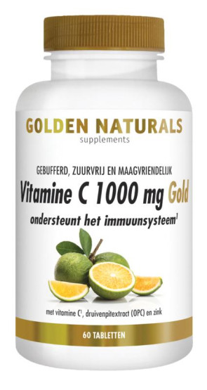 Vitamine C1000 mg gold van Golden Naturals (60 tabletten)