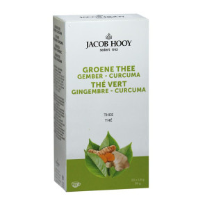 Groene thee gember curcuma thee van Jacob Hooy : 12 zakjes